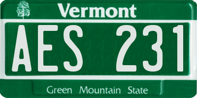 VT license plate AES231