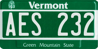 VT license plate AES232