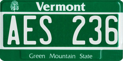 VT license plate AES236