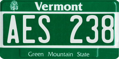 VT license plate AES238