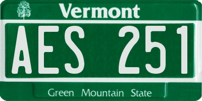 VT license plate AES251