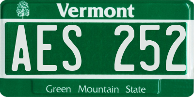 VT license plate AES252