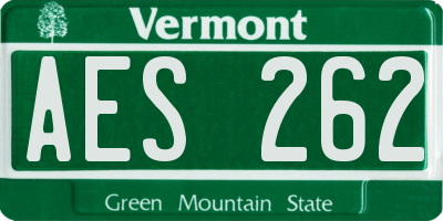 VT license plate AES262