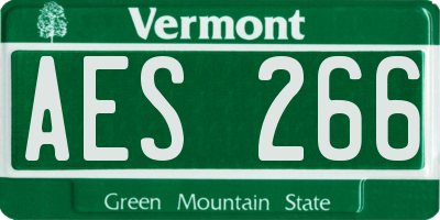 VT license plate AES266