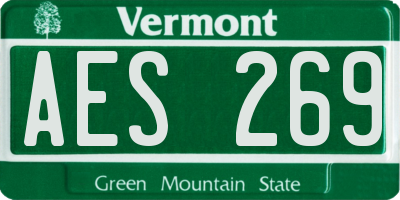 VT license plate AES269