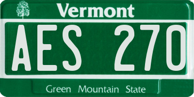 VT license plate AES270