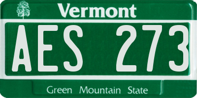 VT license plate AES273