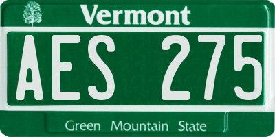 VT license plate AES275