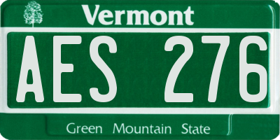 VT license plate AES276