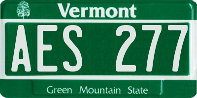 VT license plate AES277