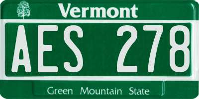 VT license plate AES278