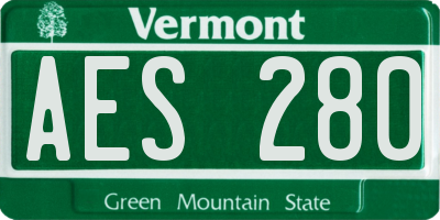 VT license plate AES280