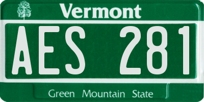 VT license plate AES281