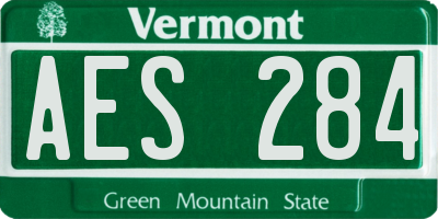 VT license plate AES284