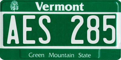 VT license plate AES285