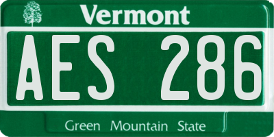 VT license plate AES286