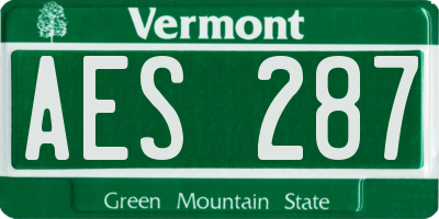 VT license plate AES287