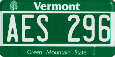 VT license plate AES296