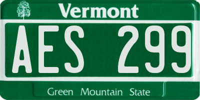 VT license plate AES299