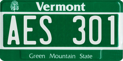 VT license plate AES301