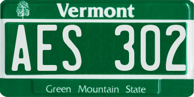 VT license plate AES302