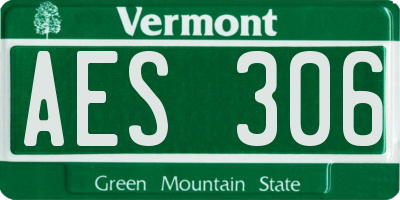 VT license plate AES306