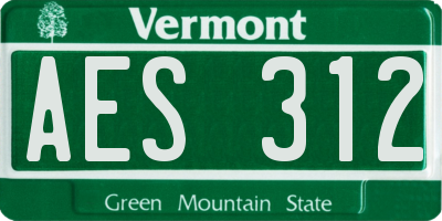 VT license plate AES312