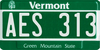 VT license plate AES313