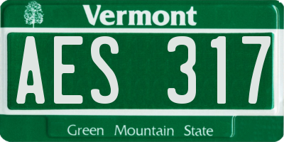 VT license plate AES317
