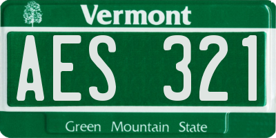 VT license plate AES321