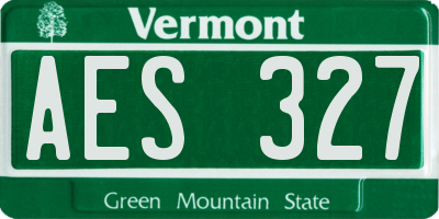 VT license plate AES327