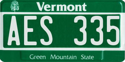 VT license plate AES335