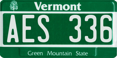 VT license plate AES336