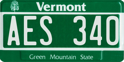 VT license plate AES340