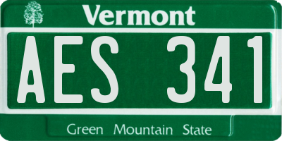 VT license plate AES341