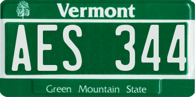 VT license plate AES344