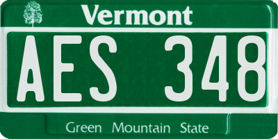 VT license plate AES348