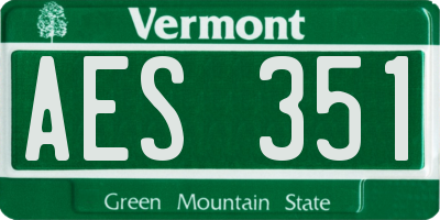 VT license plate AES351