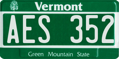 VT license plate AES352
