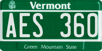 VT license plate AES360