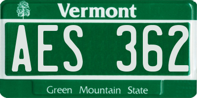 VT license plate AES362