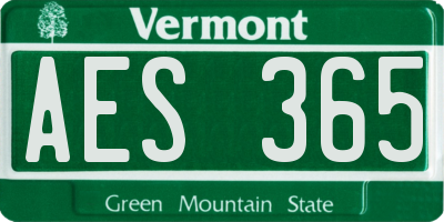 VT license plate AES365