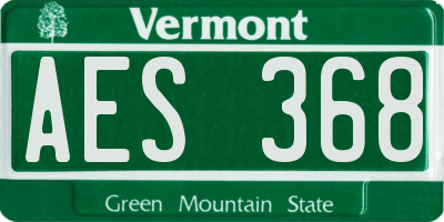 VT license plate AES368