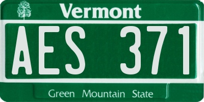 VT license plate AES371