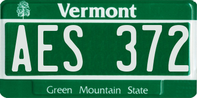 VT license plate AES372