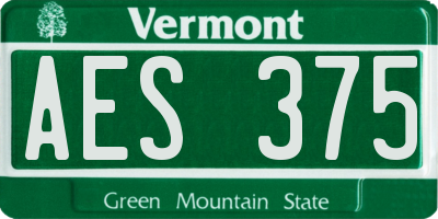 VT license plate AES375