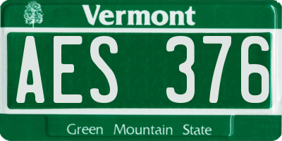 VT license plate AES376