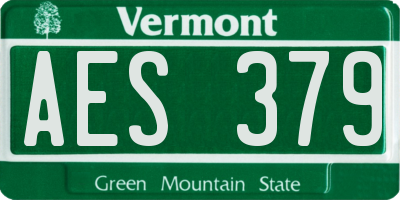 VT license plate AES379