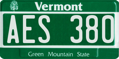 VT license plate AES380