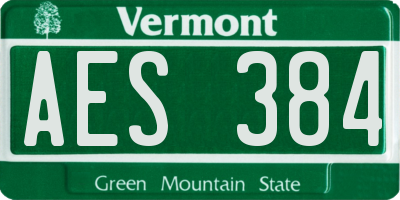 VT license plate AES384